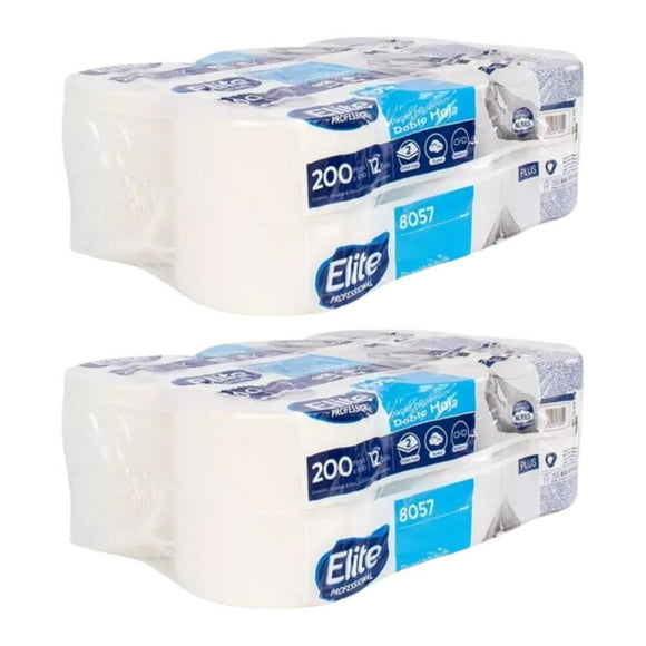 Papel Higiénico Elite Jr 2 Paquetes de 12 rollos de 200 m c/u
