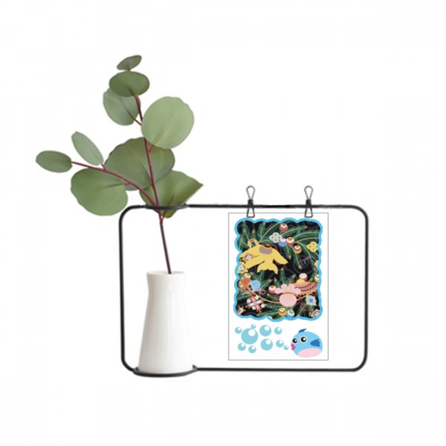 La pintura la cultura japonesa Leaf Flower Jarrones colgantes de vidrio transparente Decoración Botella