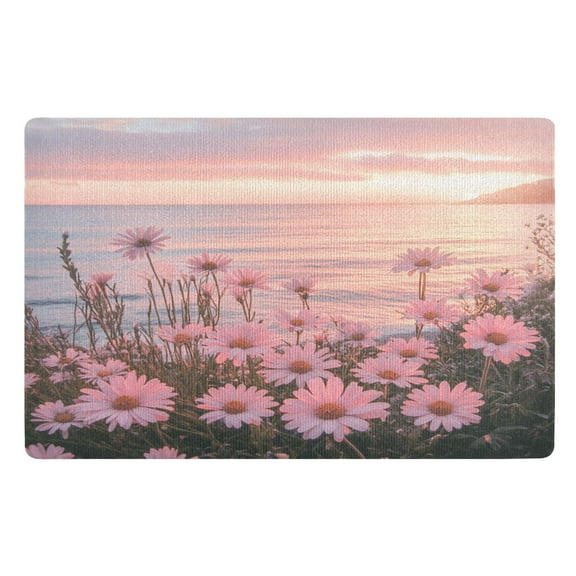 BZSMCE Floor Mats 32x20in Pink Daisies Sea Creativity Doormats