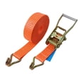 thumbnail image 1 of Correa de trinquete premium versátil con ganchos dobles en J, correa de fijación de longitud de alta resistencia para agrupamiento de carga de Naranja, 1 of 9