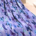 thumbnail image 3 of Purple Butterfly Pattern Blanket,Comfortable Soft Flannel Throw Blanket,All Season,Warm Lightweight Blankets for Sofa Bed Couch Living Room Chair,30"x40", 3 of 4