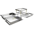 thumbnail image 4 of TrueCraftware- 8 Qt. Full Size Stainless Steel Continental Chafing Dish Brass Accent Complete Set- Food Warmer Chafers and Buffet Warmer Sets for Catering Event Party Holiday Buffet Weddings Catering, 4 of 7
