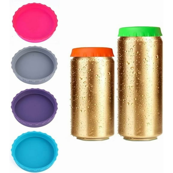 RUseeN 6 Pack Silicone Soda Can Lids, 6 Pack BPA-Free Reusable Silicone Can Covers, Can Stopper or Protector For Soda, Juice, Coke, Beverage, Beer, Drink, Fits Standard Cans