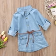 thumbnail image 2 of Biekopu Casual Baby Toddler Kids Girl Denim Dress Long Sleeve Party Princess Dresses, 2 of 6
