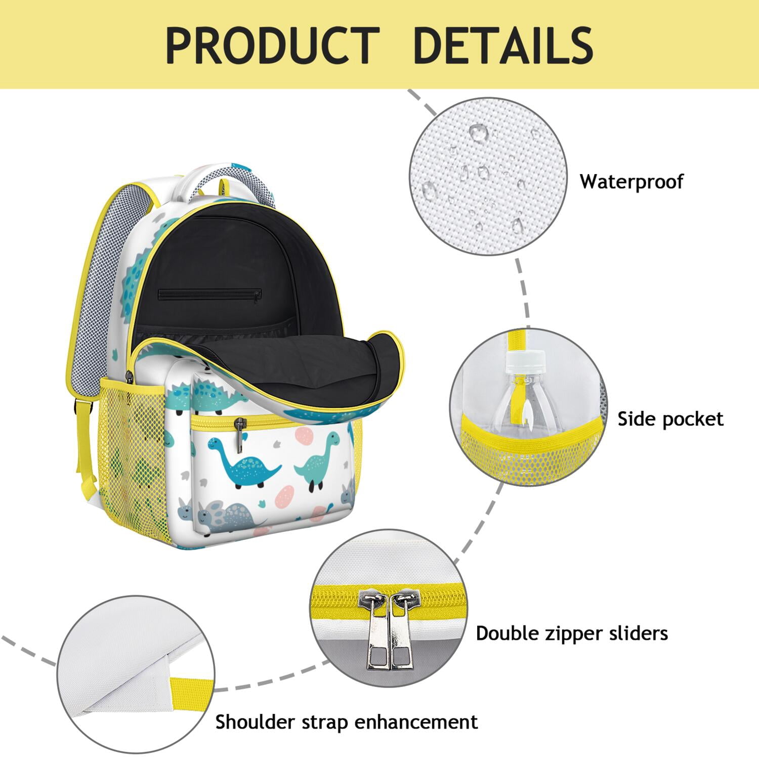 Watercolor Dinosaur Artwork Backpack - Stylish & Durable Daypack for College Students
