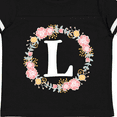 thumbnail image 4 of Inktastic Monogram Letter L Rose Floral Wreath Gift Girls Toddler T-Shirt, 4 of 5