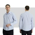thumbnail image 3 of KIGILI Men Shirt Long Sleeve for Business Man, Slim Fit, Gift for Men S to 2XL | 2XL - LIGHT BLUE, 3 of 6