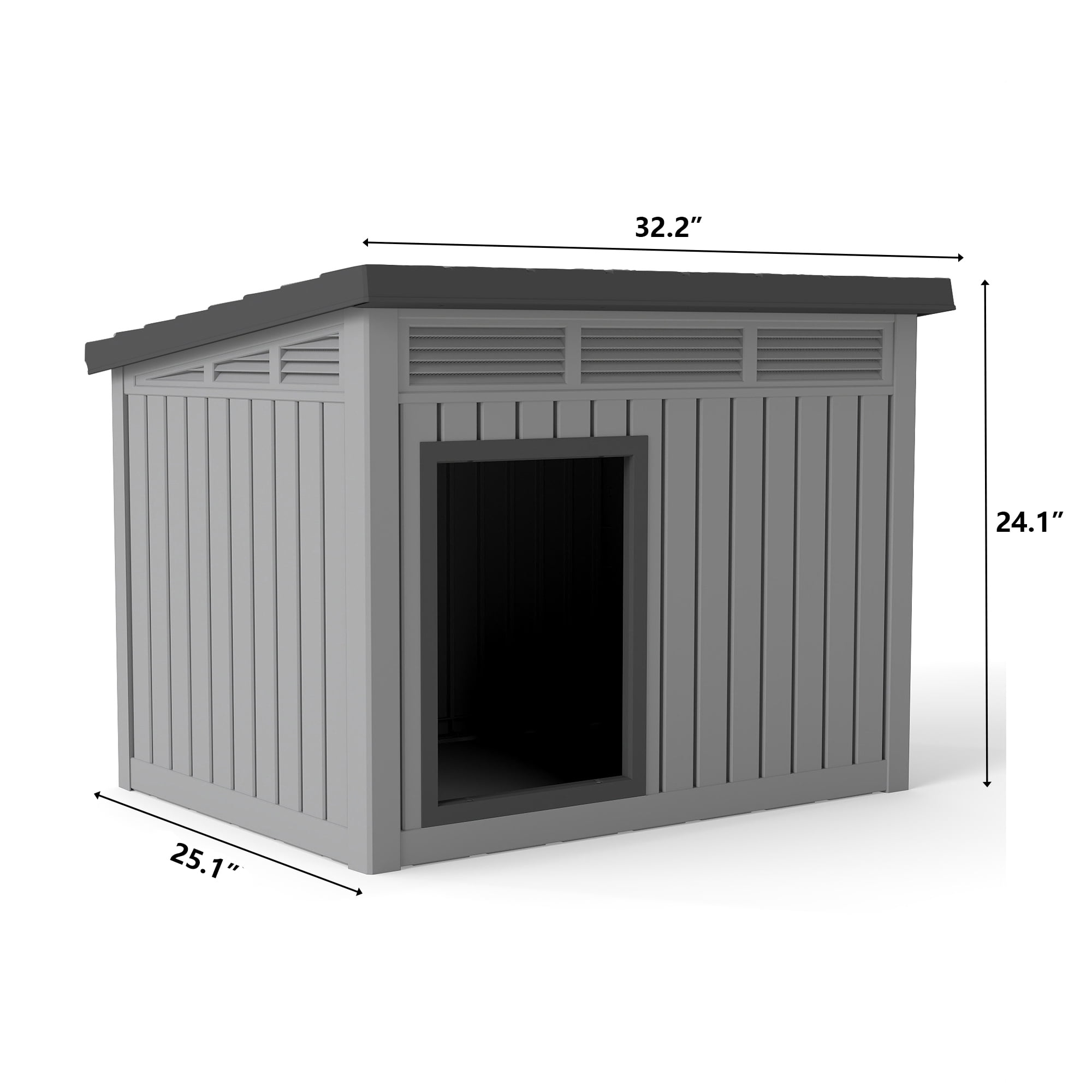 Yardgrace All - Weather Dog House – Indoor/Outdoor, Slanted Roof ,UV - Resistant, Waterproof, Ventilated, Medium Sizes for XS-L Dogs