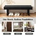 thumbnail image 5 of 59" Wood Bench for Bedroom End of Bed, Farmhouse Indoor Kitchen Table Benches,Versatile Modern Shoe Bench for Entryway, Black, 5 of 9