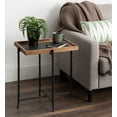 thumbnail image 7 of Kate and Laurel Macabe Industrial Modern Wood and Slate Side Accent Table with Black Iron Metal Base, Rustic Brown Finish, 7 of 7