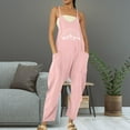 thumbnail image 2 of B91xZ Salopettes pour Femmes, Combinaisons Amples à Bretelles Réglables avec Poches, Rose G, 2 of 5