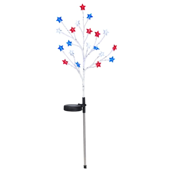 Outdoor Solar-Powered LED Star Pathway Light, Red/Cool White/Blue, 29", Patriotic by Way To Celebrate