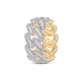 thumbnail image 3 of 10kt Yellow Gold Mens Baguette Diamond Cuban Link Band Ring 2-1/3 Cttw, 3 of 4