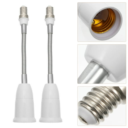 

2 Pcs Light Bulb Lamp Holder Bendable Extension Socket Extender Adaptor 19.5cm