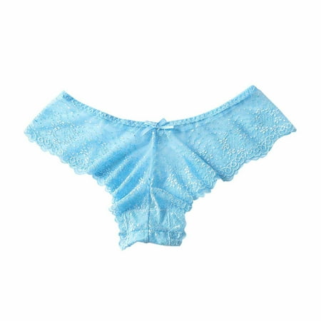 Lmnyox Lace Thongs for Women Breathable Fashion Bikini Panties Low Waist High Cut Hipster Underwear Seamless Panty