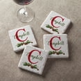thumbnail image 2 of Christmas Initial Personalized Stone Coaster Set, 2 of 2