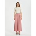 thumbnail image 6 of Women High Waist Casual Wide Leg Long Palazzo Pants Trousers Regular Size Pink XL, 6 of 8