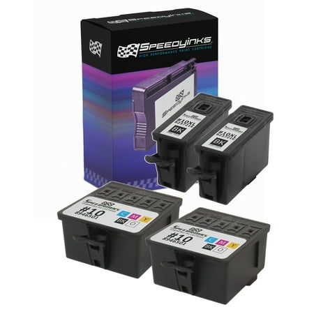 Konad Set - Speedy Inks - Reman Kodak 10 #10 Set of 4 2 Black 2 Color 2x 8237216 & 2x 8946501 for use in EasyShare 5100, 5300, 5500, ESP Office 6150, 3, 5, 7, 9, 3250, 5210, 5250, 7250, 9250, Hero 6.1, 7.1, 9.5