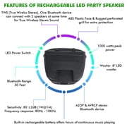 Technical Pro Portable Bluetooth Speaker, Black, Model TPWBOOM8