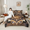 thumbnail image 4 of Feelyou Retro Tribal Damask Full Size Comforter Sets for Adult, Western Mandala Fashion Bedding Comforter Set, Boho Lotus Flower Reversible Bedding Sets, Breathable Home Decor, 3-Piece, 4 of 8