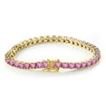 thumbnail image 2 of 3mm Moissanite Tennis Bracelets Women Gold Bracelets D Color VVS1 Clarity Pink Diamond Tennis Bracelets S925 Sterling Silver Bracelets for Women（6-9 inchs）, 2 of 6