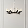 thumbnail image 2 of SAFAVIEH Vancouver 7-Light LED Black Iron Pendant Light with Clear Shade, 2 of 7