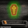 thumbnail image 2 of Craftnamesign Coffin Cross Neon Sign, Jesus Cross LED Light for Wall Decor Halloween, 2 of 5