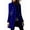 Blue, variant on Women'S Winter Double Breasted Coat Elegant Lapel Collared Long Sleeves Blend Trench Pea Coat Wine Red M