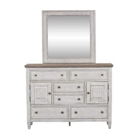Heartland White Dresser & Mirror