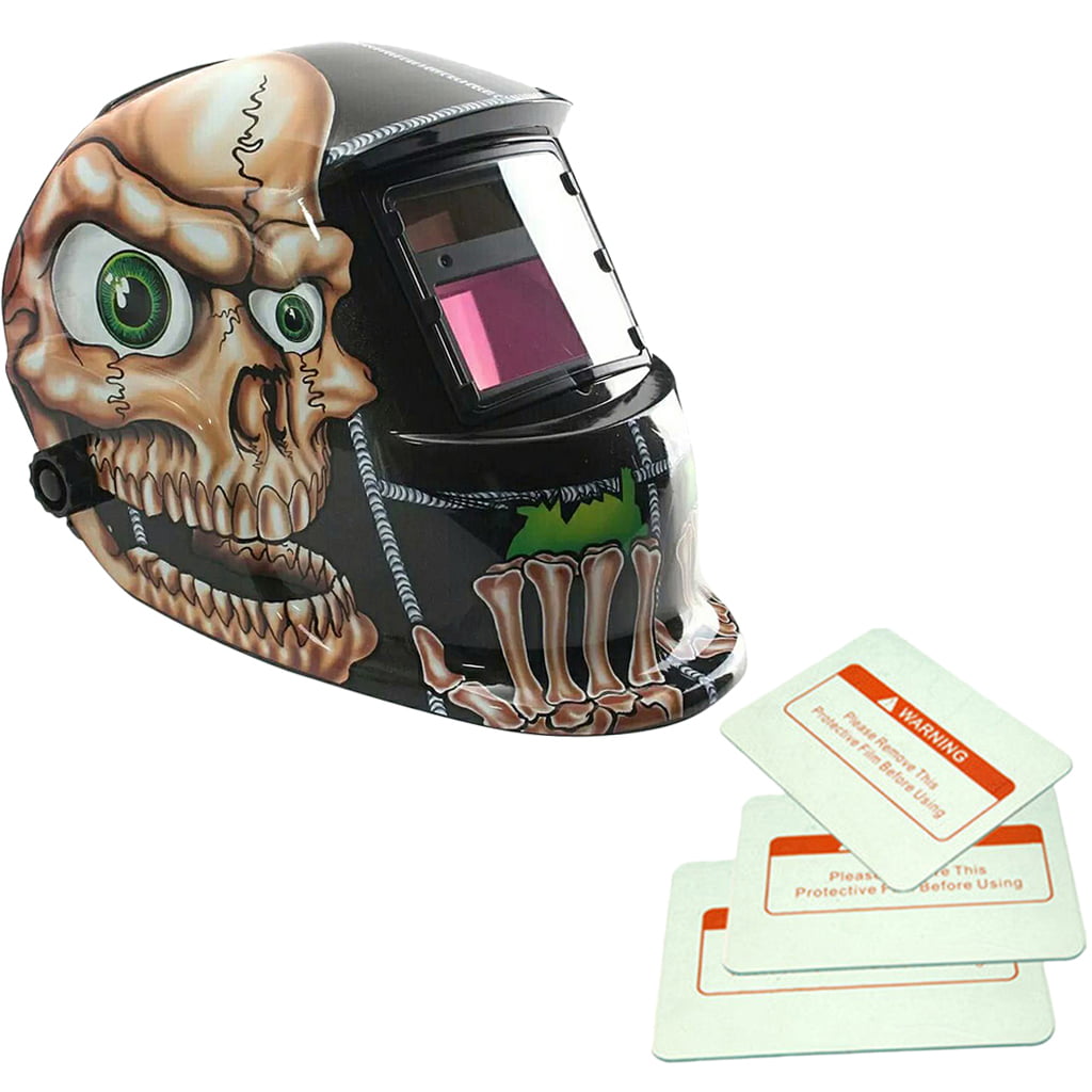Solar Auto-Darkening Welding Helmet Tig Mig Mask Grinding Welder Skull #2 