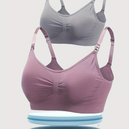 

2 Pcs Clip Down Maternity Bras Comfy Seamless Full Coverage Wireless Breastfeeding Bra Women‘s Underwear & Lingerie