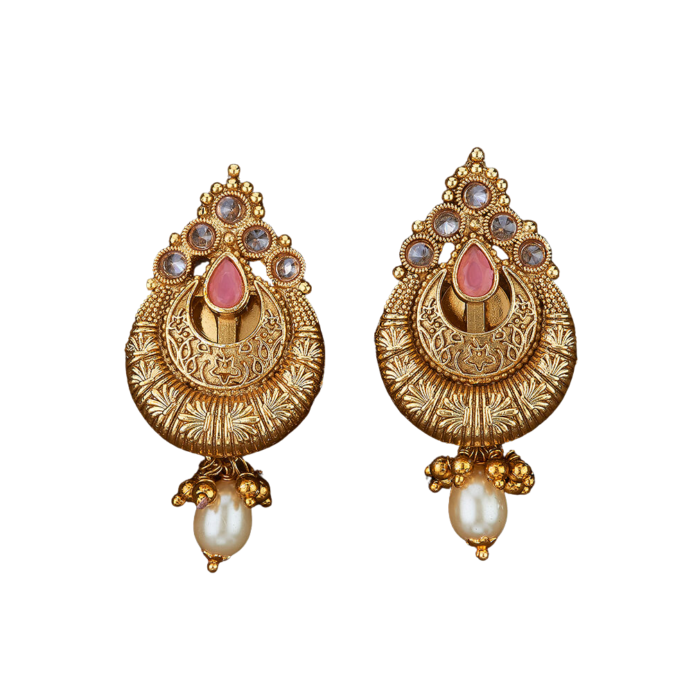 Indian Women Ruby Stone Earring 18K Goldpolated Drop Dangle Traditonal Jewellery 