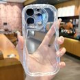 thumbnail image 5 of ML Transparent Phone Case For iPhone 15 14 13 12 11 Pro Max X XR XS 8 7 6 6S Plus SE  Solid Color 3D Curly Wavy Silicone Cover, 5 of 5