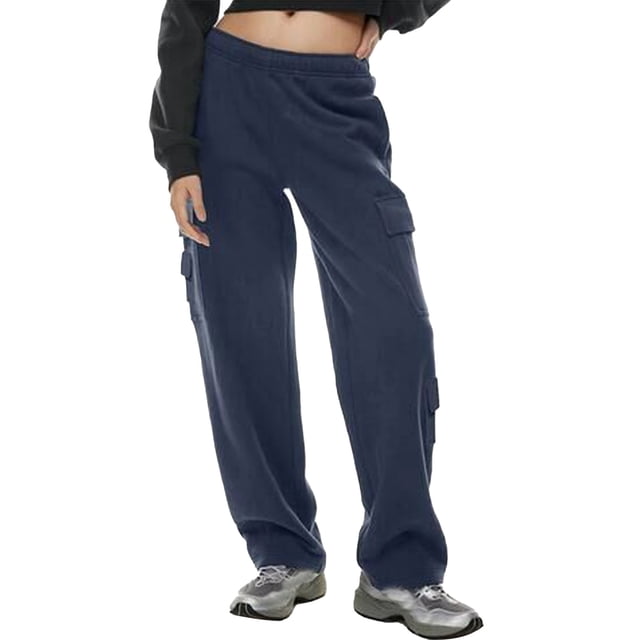 Gibobby Pantalones deportivos para mujer Chándal tipo basculador para mujer, ropa de trabajo, moda de otoño e invierno, con bolsillos(Marina,M)