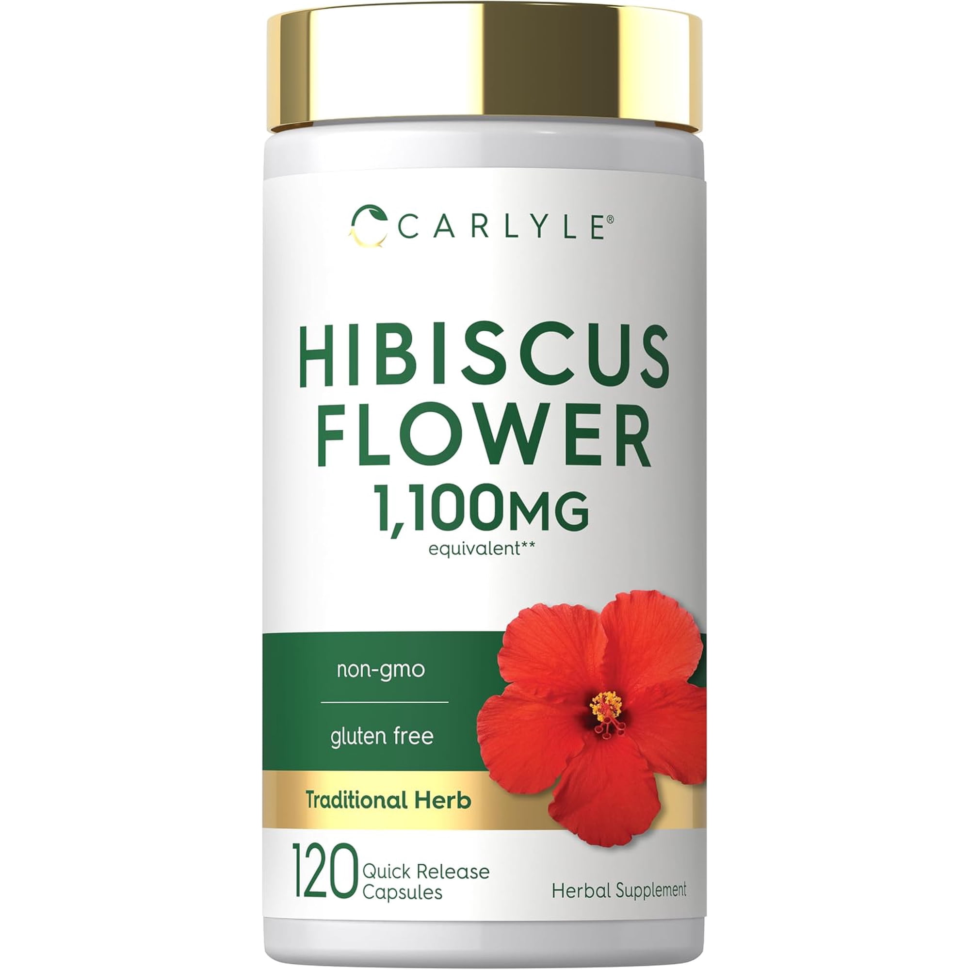 Hibiscus Flower Extract 1100mg | 120 Capsules for Men and Women | Max Potency | by Carlyle