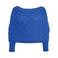 thumbnail image 4 of DuoJiaJ Women's Casual Knit Sweater Long Sleeve Batwing Pullover Loose Openwork Cardigan Wrap Shawl Top For Daily Wear Women's Lightweight Sweater Blue One Size, 4 of 5