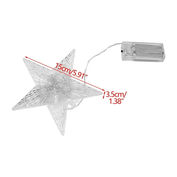 Taicans Glowing Star Tree Topper for Christmas - Battery Operated Light-Up Tree Topper,Sparkling Transparent Star Decor for Xmas Tree,Home,Mall,office,Outdoor Holiday Decorations