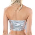 thumbnail image 4 of Women's Shiny Metallic Strapless Crop Tube Top Rave Bandeau Bra, 4 of 4