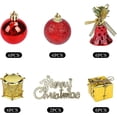 thumbnail image 1 of Juego de adornos para árbol de Navidad, 32 Uds., Mini adornos navideños de bolas rojas y doradas, decoración para árboles de Navidad, 1 of 3