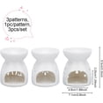 thumbnail image 2 of White 3pcs Hollowing Ceramic Tealight Candle Holder Sakura/Love/Peach Blossom Hollowing Pattern Aroma Burner for Fragrance Aromatherapy Essential Romantic, 2 of 5