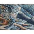 thumbnail image 3 of Ambesonne Turtle Quilted Bedspread Set 3 Pcs, Underwater Nautical Sea Art, Queen Size, Salmon and Sea Blue, 3 of 4
