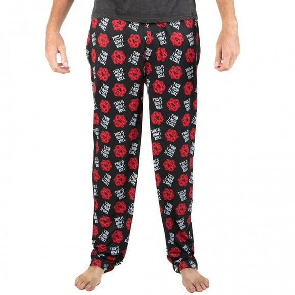 Dungeons  and  Dragons How I Roll All Over Print Sleep Pants-Small (28-30)