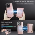 thumbnail image 3 of AutSpace Funda para Apple iPhone 13 Pro Max, Bloqueo RFID, Cuero PU, Compatible con MagSafe, Billetera Desmontable 2 en 1 con Tarjetero, Soporte, Cubierta Protectora Magnética, Rosa, para iPhone 13 P, 3 of 8