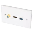 thumbnail image 1 of USB3.0 Wall Plate, High Definition Safe Connection HD Multimedia Interface Ethernet Wall Plate Universal ABS  for Projectors for Streaming Video Players, 1 of 7
