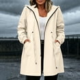 thumbnail image 2 of Moxiu Lightweight Rain Jacket Plus Size Women Long Raincoat Oversized Hooded Windbreaker Drawstring Waist Waterproof Jackets 2026 Beige,XXXXL, 2 of 8