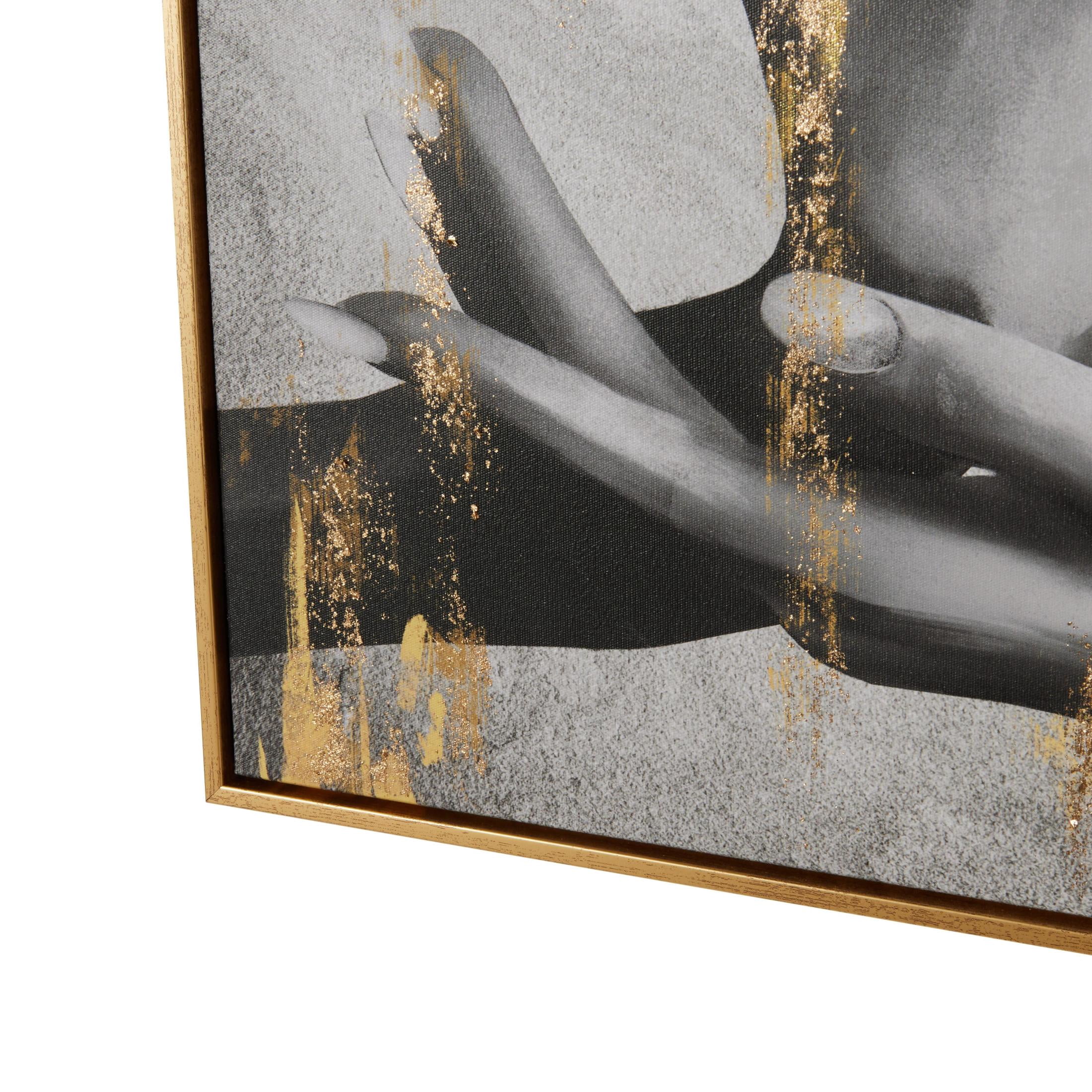 24" x 30" Shaded Butterfly Framed Wall Art with Jeweled Hands and Gold Foil Accents, by DecMode