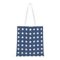 thumbnail image 1 of DouZhe Reusable Grocery Bags, Patriotic American Flag Stars Blue White Lightweight Polyester Canvas Cloth Tote Bag for Travle Gym Shopping School, 15" x 16", 1 of 7