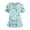 Turquoise, variant on LHVUOA Scrubs for Women Cute Animals and Heart Print Scrub Tops Plus Size Stretch Nursing Tops Soft Working Uniforms with Pockets