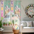 thumbnail image 3 of Easter Bunny Swag Valance Curtains Rabbit Tulip Grass Sage Green Wood Grain Rod Pocket Swag Curtains Small Window Treatments for Kitchen Bathroom Bedroom 36" W x 36" L, 2 Panels, 3 of 9
