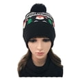 thumbnail image 4 of Unisex Navidad Papá Noel Patrón De Copo De Nieve Invierno Cálido Gorro De Punto Sombrero De Bulbo De Pelo Bufanda Larga De Navidad Yuarrent AP007676-02, 4 of 6
